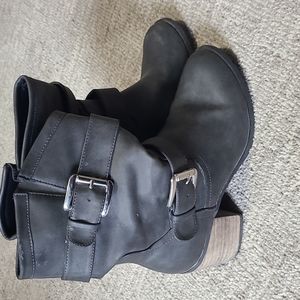 Gray Heeled Boots